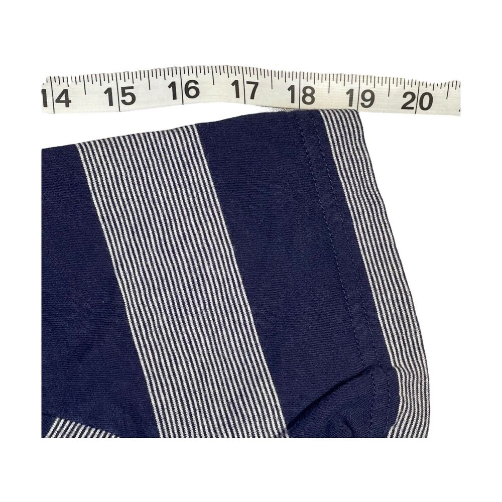 Arizona Jeans Polo Shirt Men's Large White Navy Striped 100% Cotton Short Sleeve - Picture 6 of 6